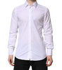 Dolce & Gabbana White GOLD Long Sleeves Dress Formal Shirt