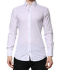 Dolce & Gabbana White GOLD Long Sleeves Dress Men Formal Shirt