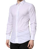 Dolce & Gabbana White GOLD Long Sleeves Dress Men Formal Shirt