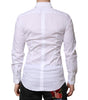 Dolce & Gabbana White GOLD Long Sleeves Dress Men Formal Shirt