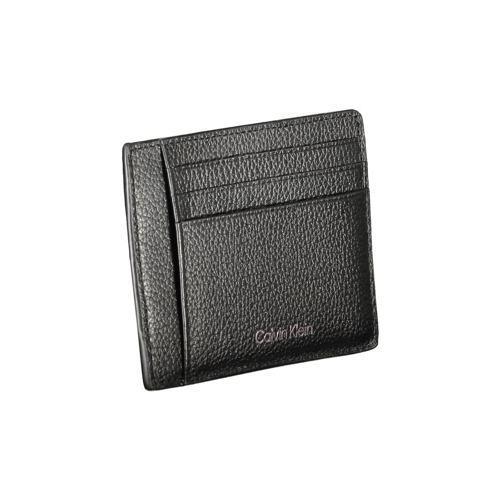 Portefeuille en cuir noir Calvin Klein