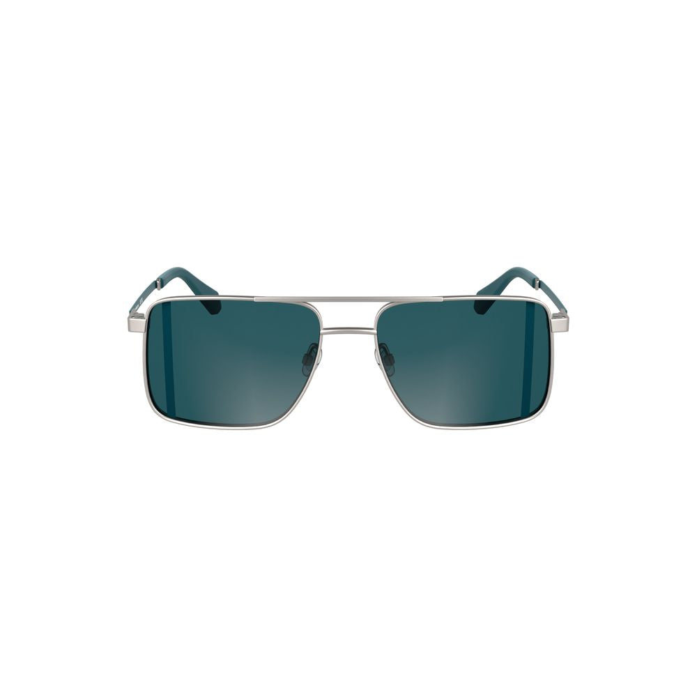 Lunettes de soleil Calvin Klein grises en métal pour homme