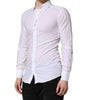 Dolce & Gabbana White GOLD Long Sleeves Dress Men Formal Shirt