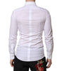 Dolce & Gabbana White GOLD Long Sleeves Dress Men Formal Shirt