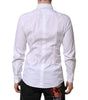 Dolce & Gabbana White GOLD Cotton Dress Formal Shirt
