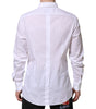 Dolce & Gabbana White GOLD Cotton Long Sleeves Formal Shirt