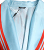 Dolce & Gabbana Blue Red Coral Print Wrap Robe Coat Jacket