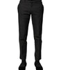 Dolce & Gabbana Gray Cotton Patterned Formal Pants