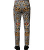 Dolce & Gabbana Multicolor Striped Crown Pants