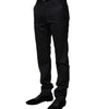 Dolce & Gabbana Black Wool Striped Formal Pants