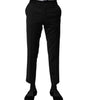 Dolce & Gabbana Black Wool Formal Men Cropped Pants
