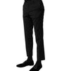 Dolce & Gabbana Black Wool Formal Men Cropped Pants