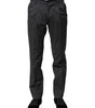 Dolce & Gabbana Gray Striped Cotton Formal Pants