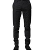 Dolce & Gabbana Gray Striped Cotton Formal Pants