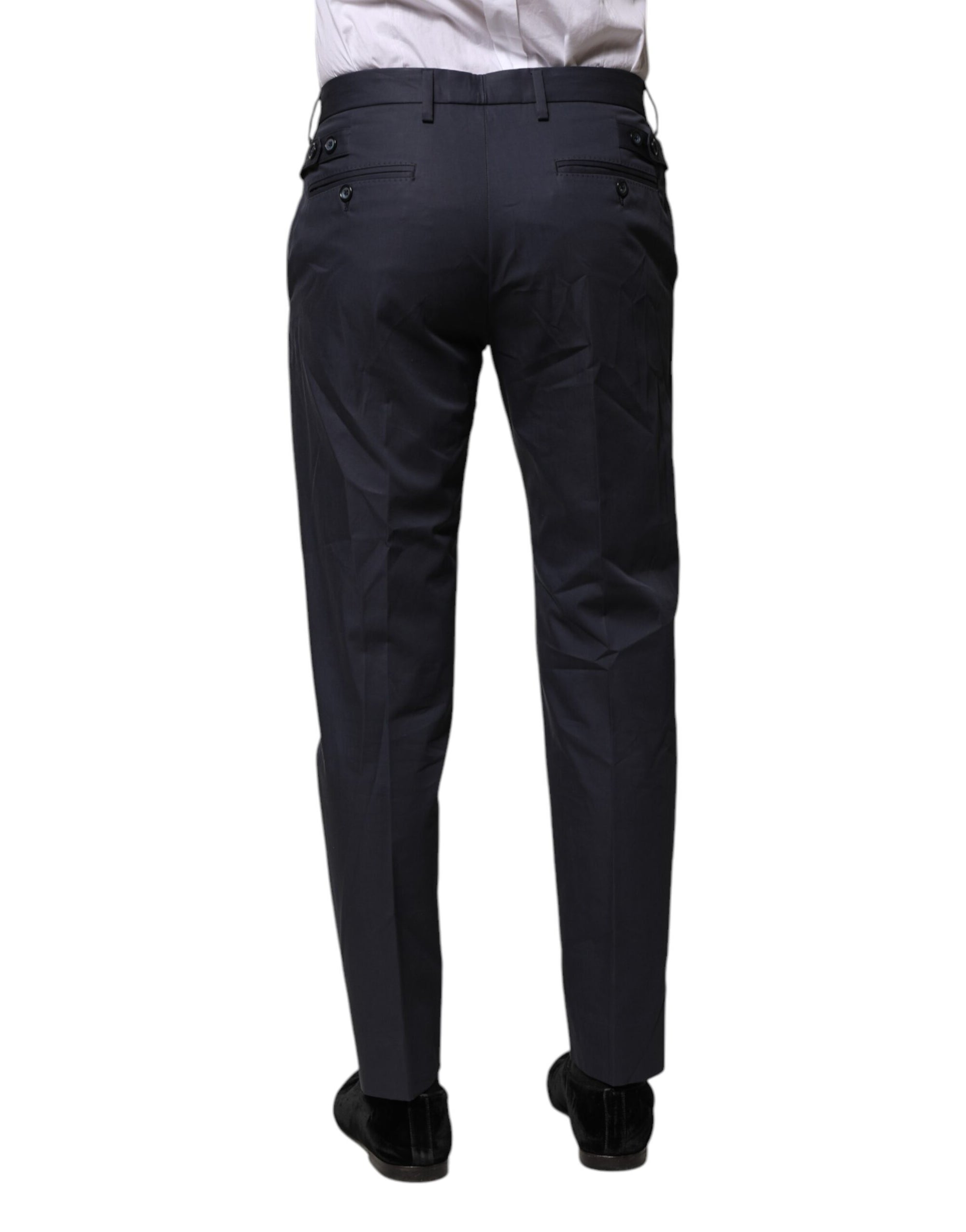 Dolce & Gabbana Dark Blue Cotton Formal Pants