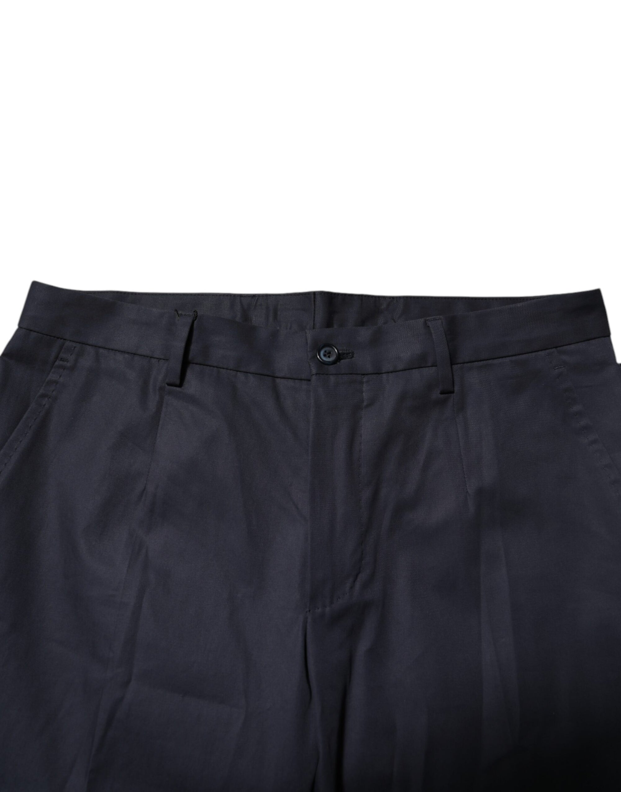Dolce & Gabbana Dark Blue Cotton Formal Pants