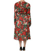 Dolce & Gabbana Multicolor Floral Long Sleeves V-neck Dress