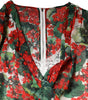 Dolce & Gabbana Multicolor Floral Long Sleeves V-neck Dress