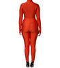 Dolce & Gabbana Red Nylon Turtleneck Bodycon Jumpsuit Dress