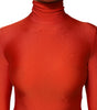 Dolce & Gabbana Red Nylon Turtleneck Bodycon Jumpsuit Dress
