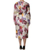 Dolce & Gabbana Multicolor Floral Long Sleeve A-line Dress