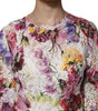 Dolce & Gabbana Multicolor Floral Long Sleeve A-line Dress