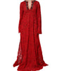 Dolce & Gabbana Red Floral Lace Rhinestone Embellished Dress