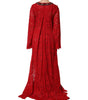 Dolce & Gabbana Red Floral Lace Rhinestone Embellished Dress