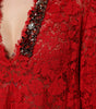 Dolce & Gabbana Red Floral Lace Rhinestone Embellished Dress