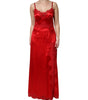 Dolce & Gabbana Red Silk Sleeveless Maxi Long Dress