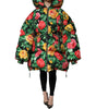 Dolce & Gabbana Multicolor Floral Puffer Hooded Jacket