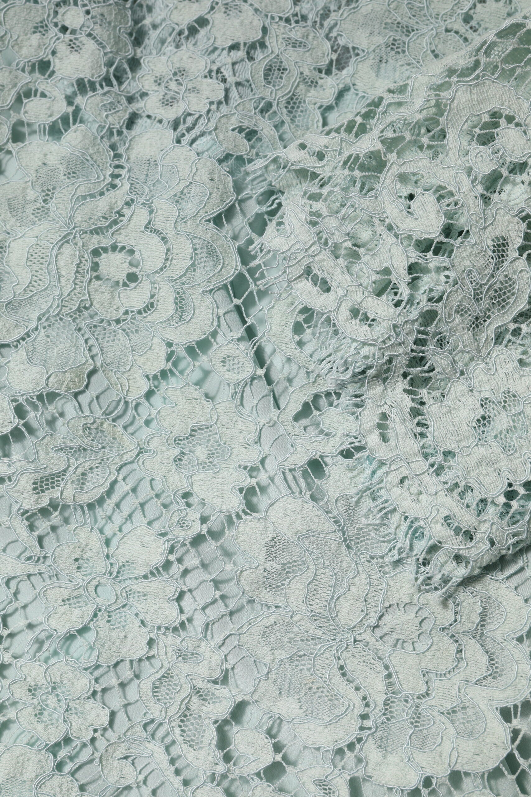 Chemisier en coton à dentelle florale vert menthe Dolce &amp; Gabbana