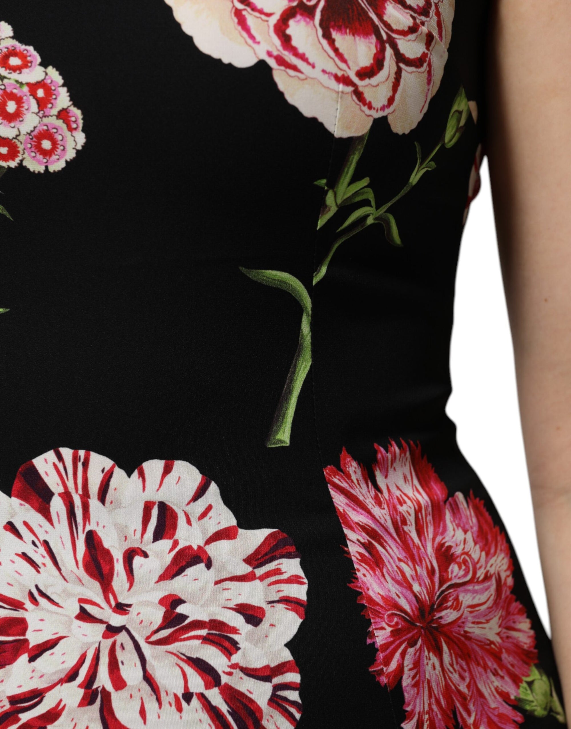 Chemisier sans manches à imprimé floral noir Dolce &amp; Gabbana