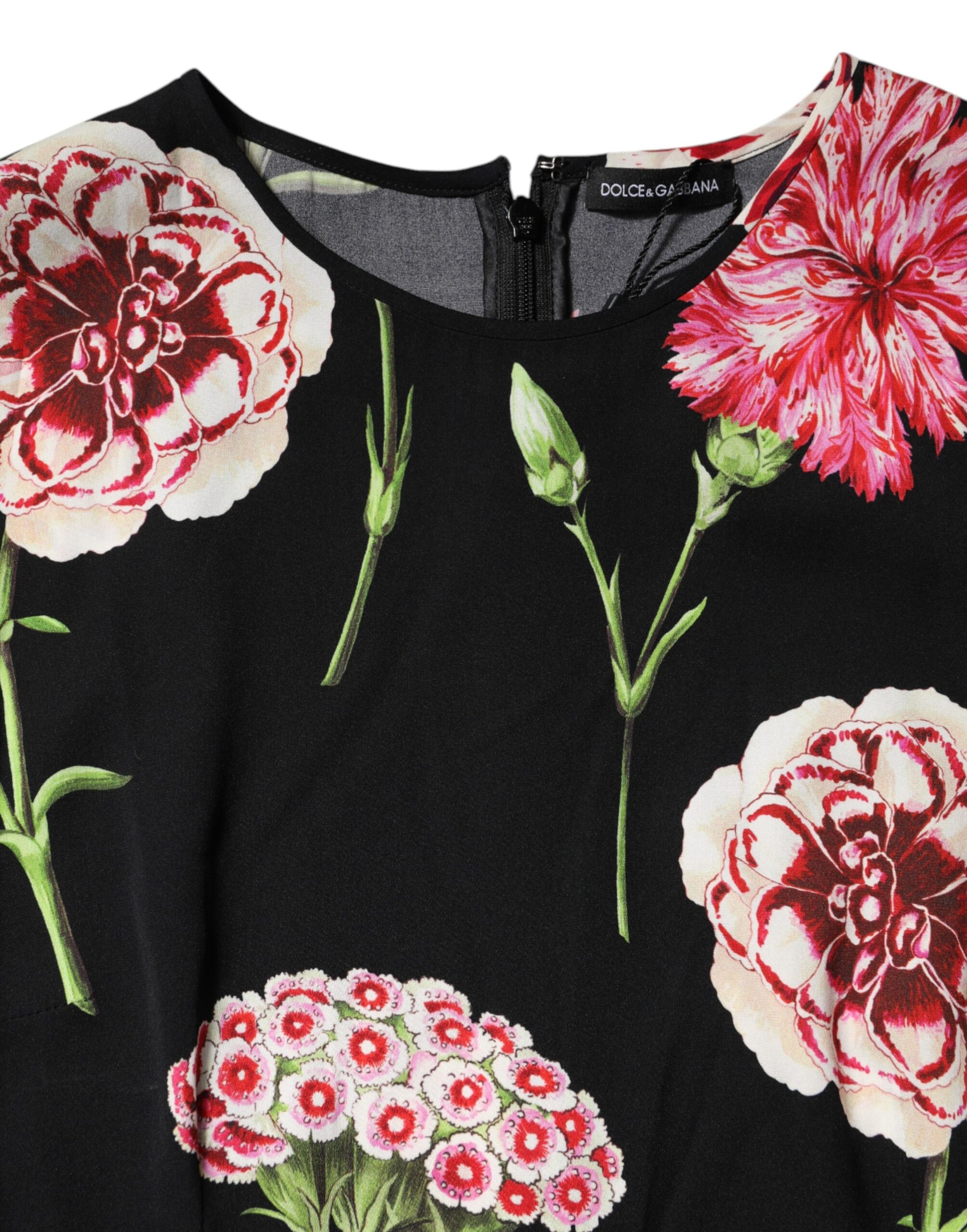 Chemisier sans manches à imprimé floral noir Dolce &amp; Gabbana