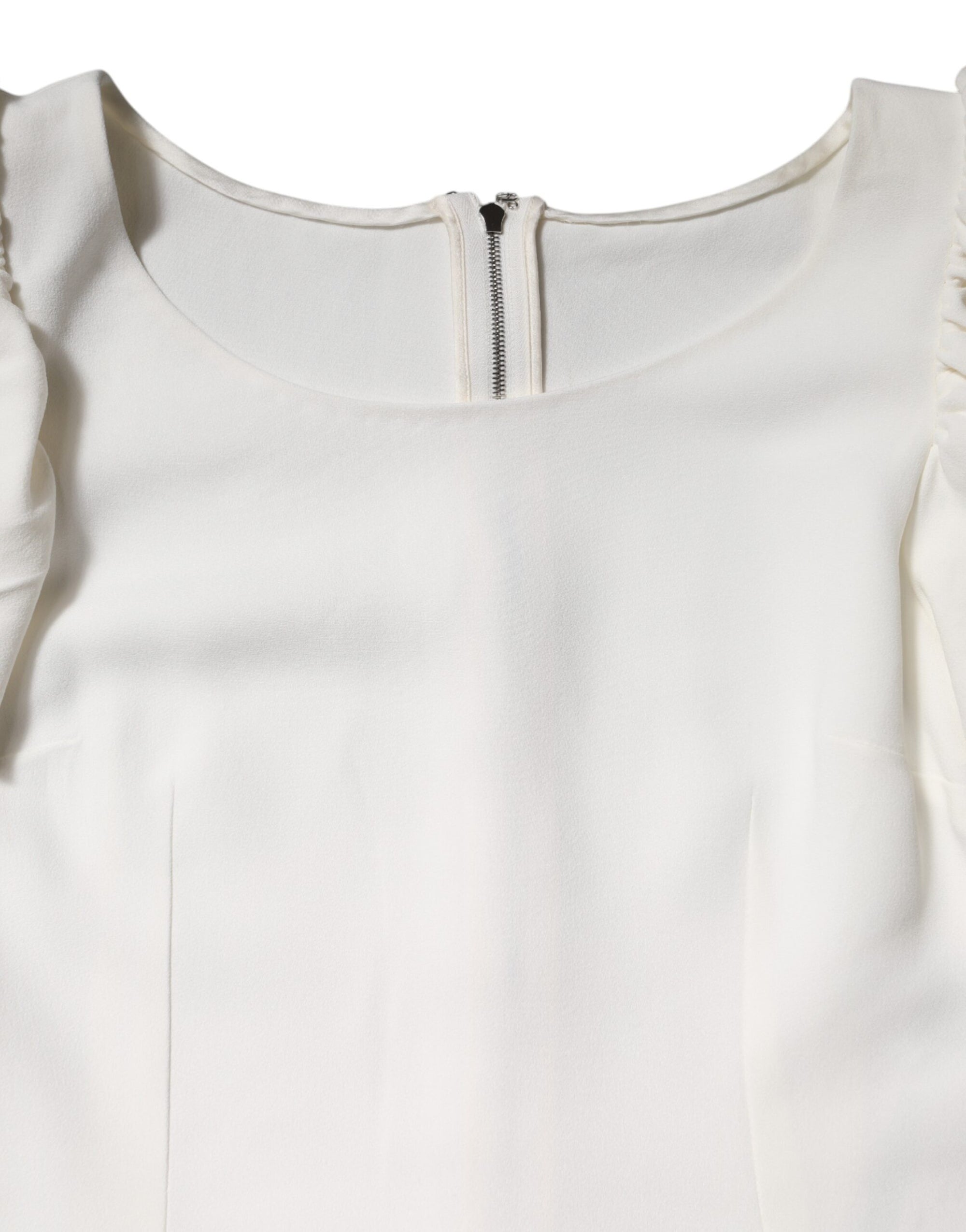 Haut à manches courtes et col rond en viscose blanche Dolce &amp; Gabbana