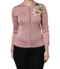 Dolce &amp; Gabbana Pink Silk Knit Button Down Cardigan Sweater