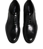 Dolce & Gabbana Black Leather Derby Wingtip Formal Shoes