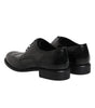 Dolce & Gabbana Black Leather Derby Wingtip Formal Shoes