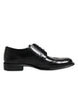 Dolce & Gabbana Black Leather Derby Wingtip Formal Shoes