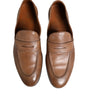 Brunello Cucinelli Brown Leather Loafer Dress Formal Shoes