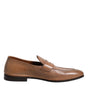 Brunello Cucinelli Brown Leather Loafer Dress Formal Shoes