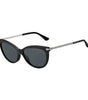 Lunettes de soleil Jimmy Choo en cuir de veau noir