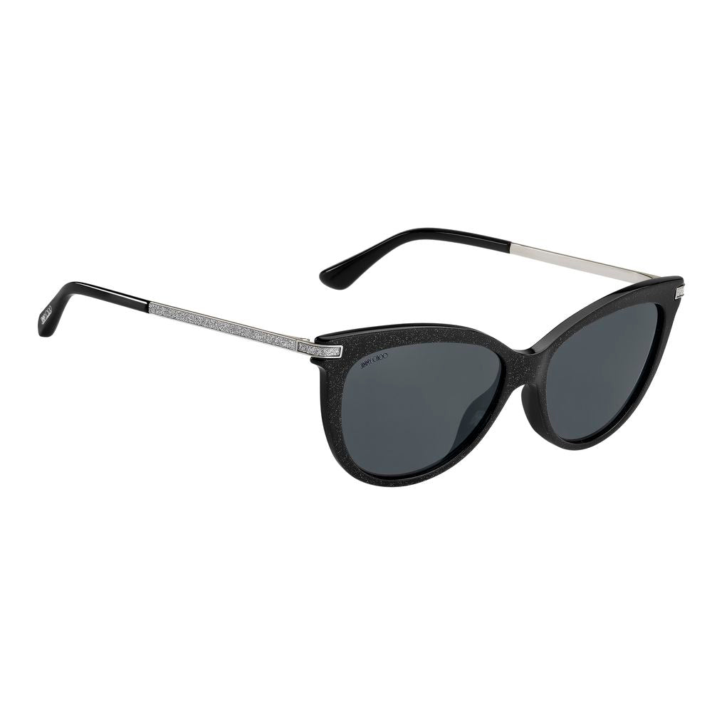 Lunettes de soleil Jimmy Choo en cuir de veau noir