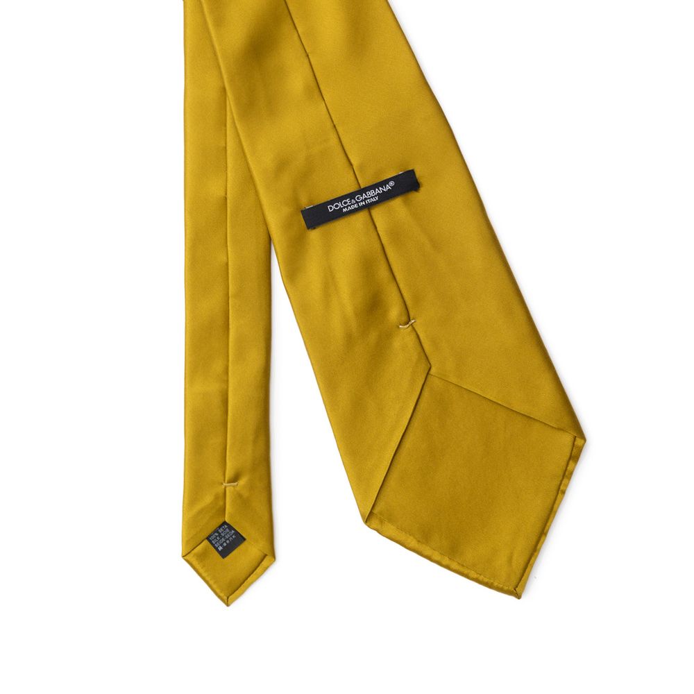 Cravates et nœud papillon en soie jaune Dolce &amp; Gabbana