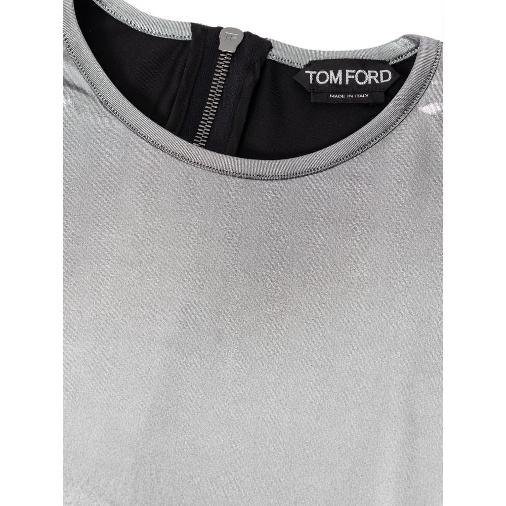 Chemise à manches longues en viscose grise Tom Ford