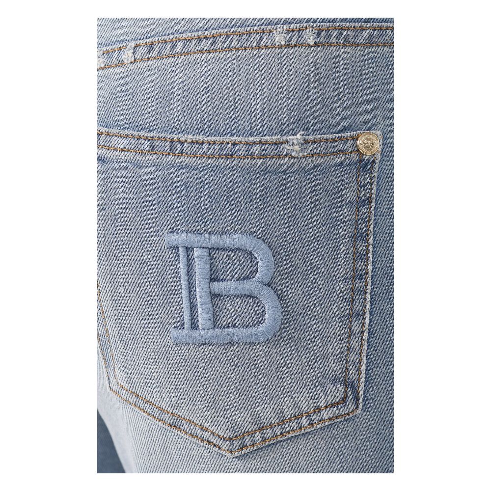 Balmain Blue Cotton Jeans &amp; Pant