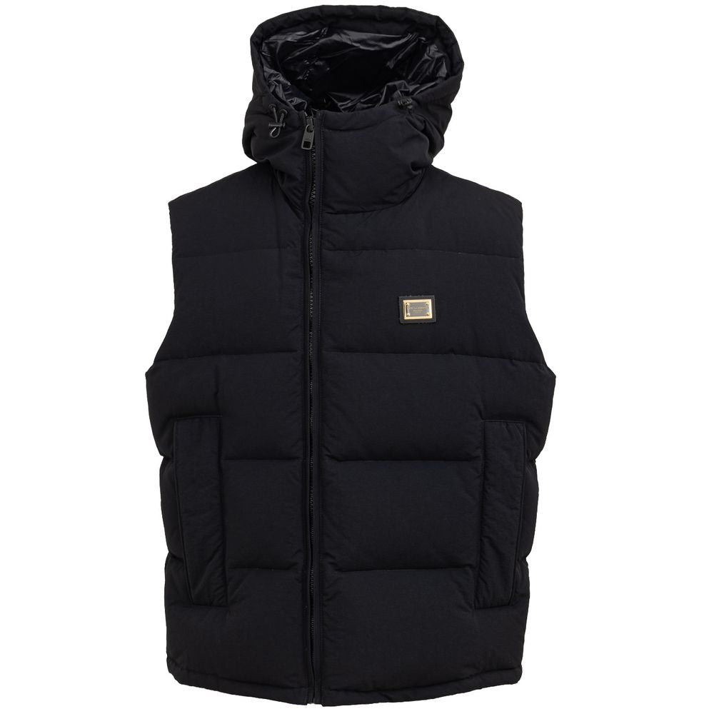 Dolce & Gabbana Black Polyester Sleveless Jacket