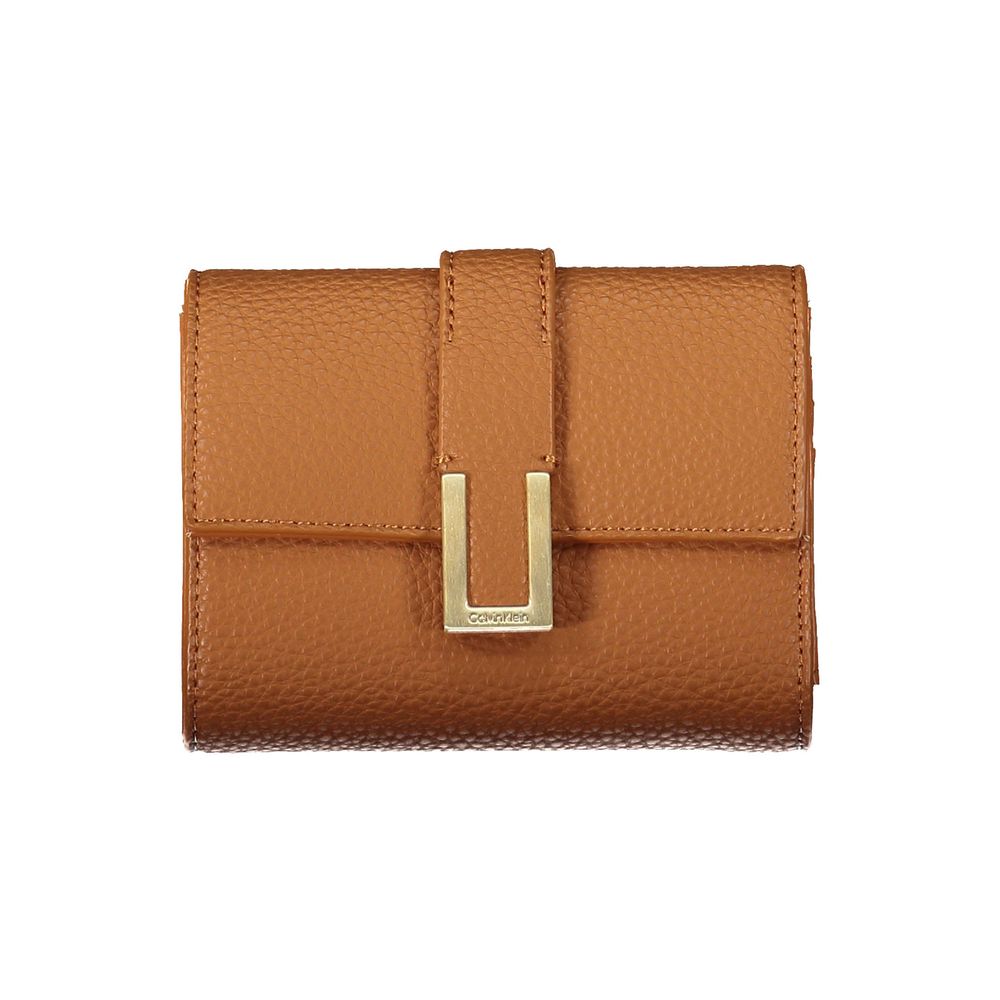 Portefeuille femme Calvin Klein en polyester marron