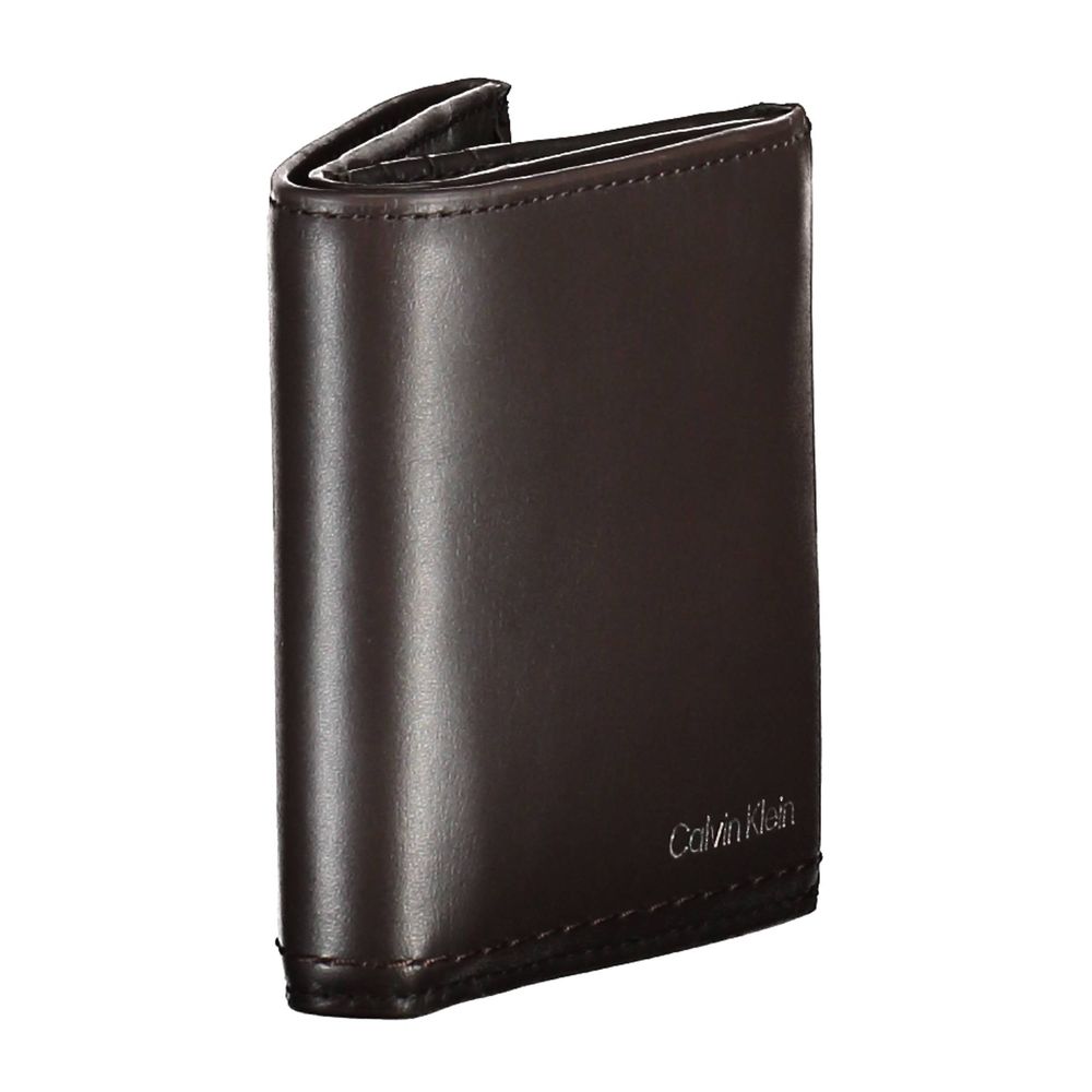 Portefeuille homme en cuir marron Calvin Klein