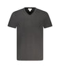 Calvin Klein Black Cotton Men V-Neck T-Shirt